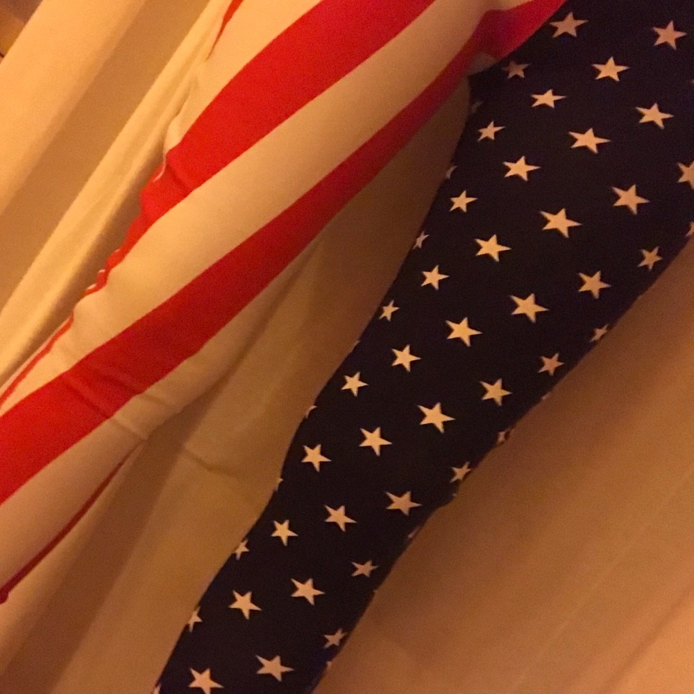 USA America 4th of July Leggings Star Stripe flag - Picture 2 of 4